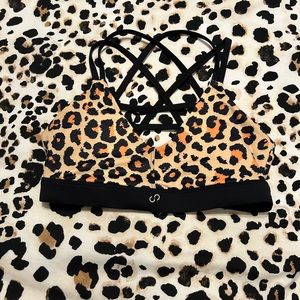 Leopard print sports bra
